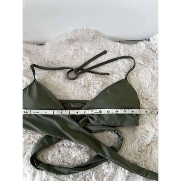 Aerie Sage Green Wrap Halter Bikini Top, Large Excellent Padded Boho - Picture 4 of 6